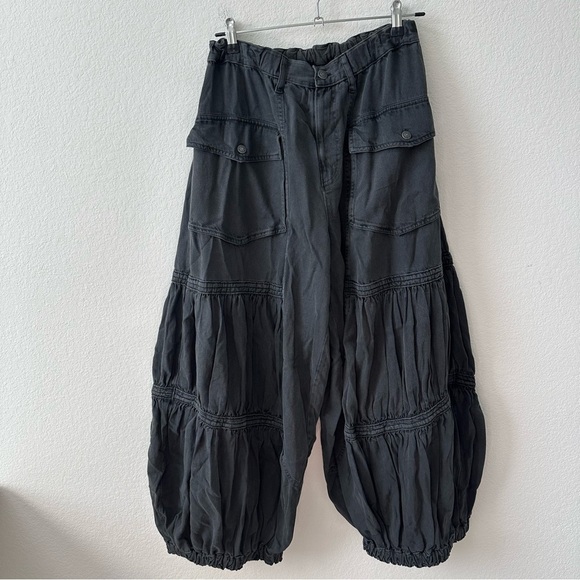 FREE PEOPLE MOVEMENT LAST WORD PARACHUTE PANTS WASHED BLACK SZ M - Picture 3 of 10